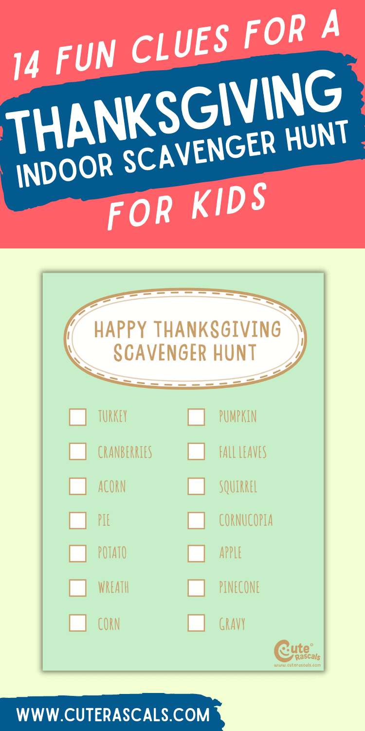 Creative Indoor/Outdoor Thanksgiving Scavenger Hunt For Kids To Keep Them Entertained
