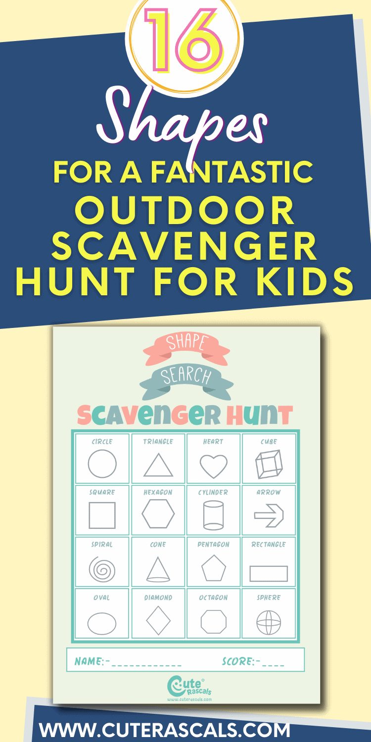 Outdoor Scavenger Hunt For Kids to Recognize 16 Different Shapes!