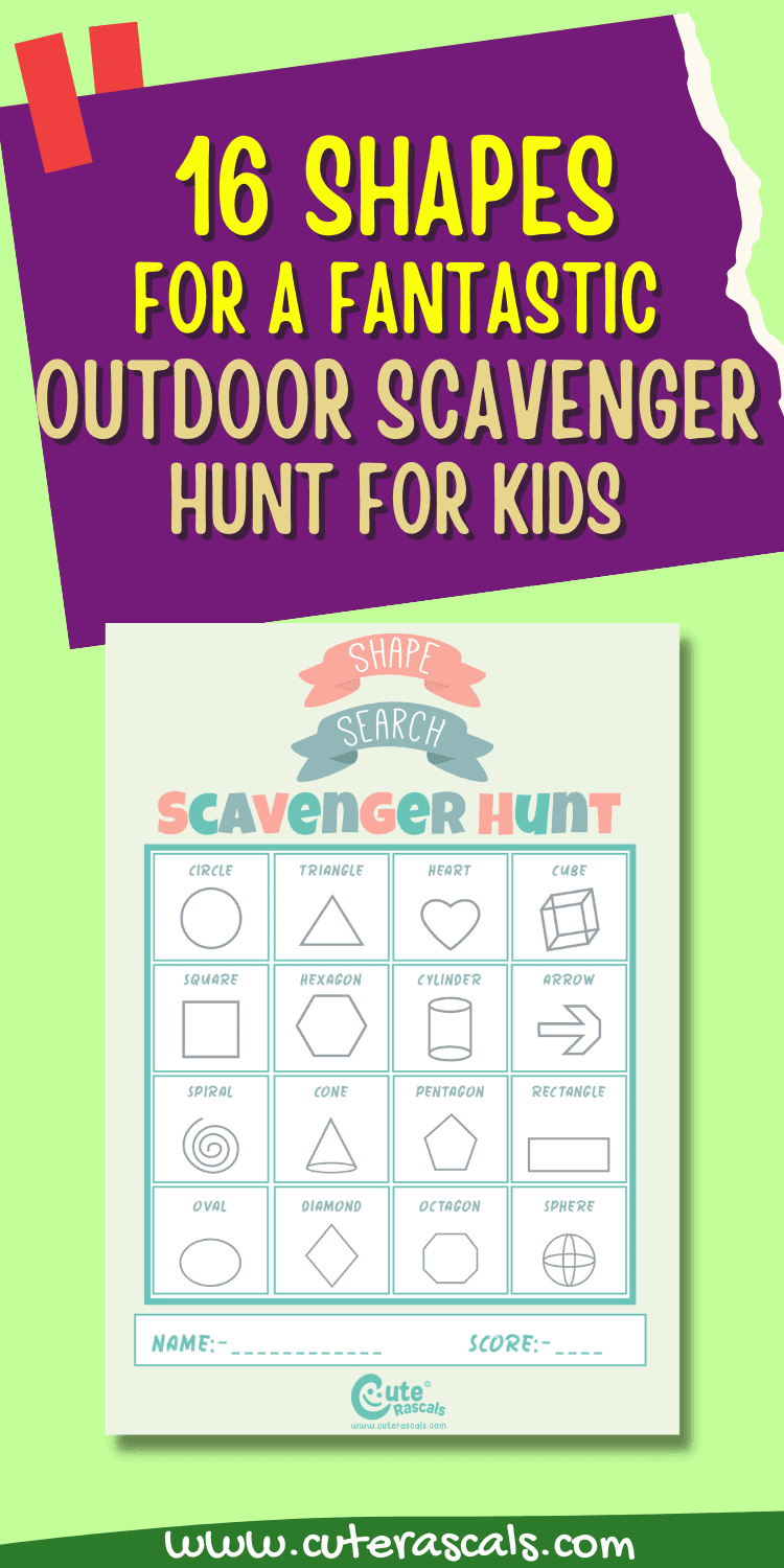 Outdoor Scavenger Hunt For Kids to Recognize 16 Different Shapes!
