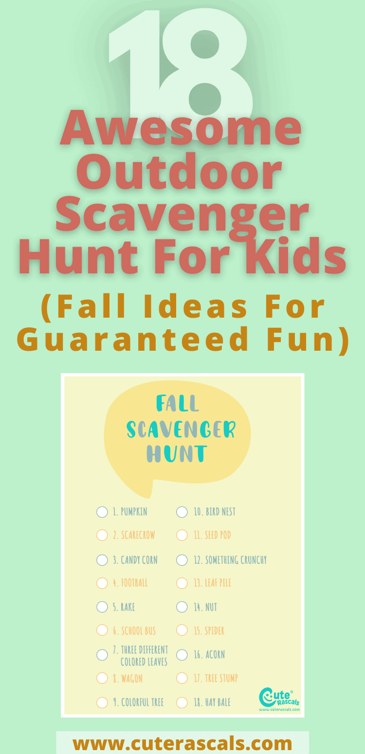 Free! Unique outdoor scavenger hunt for kids to enjoy every fall