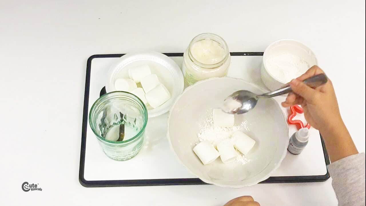 Add a tablespoon of coconut oil to the edible playdough recipe