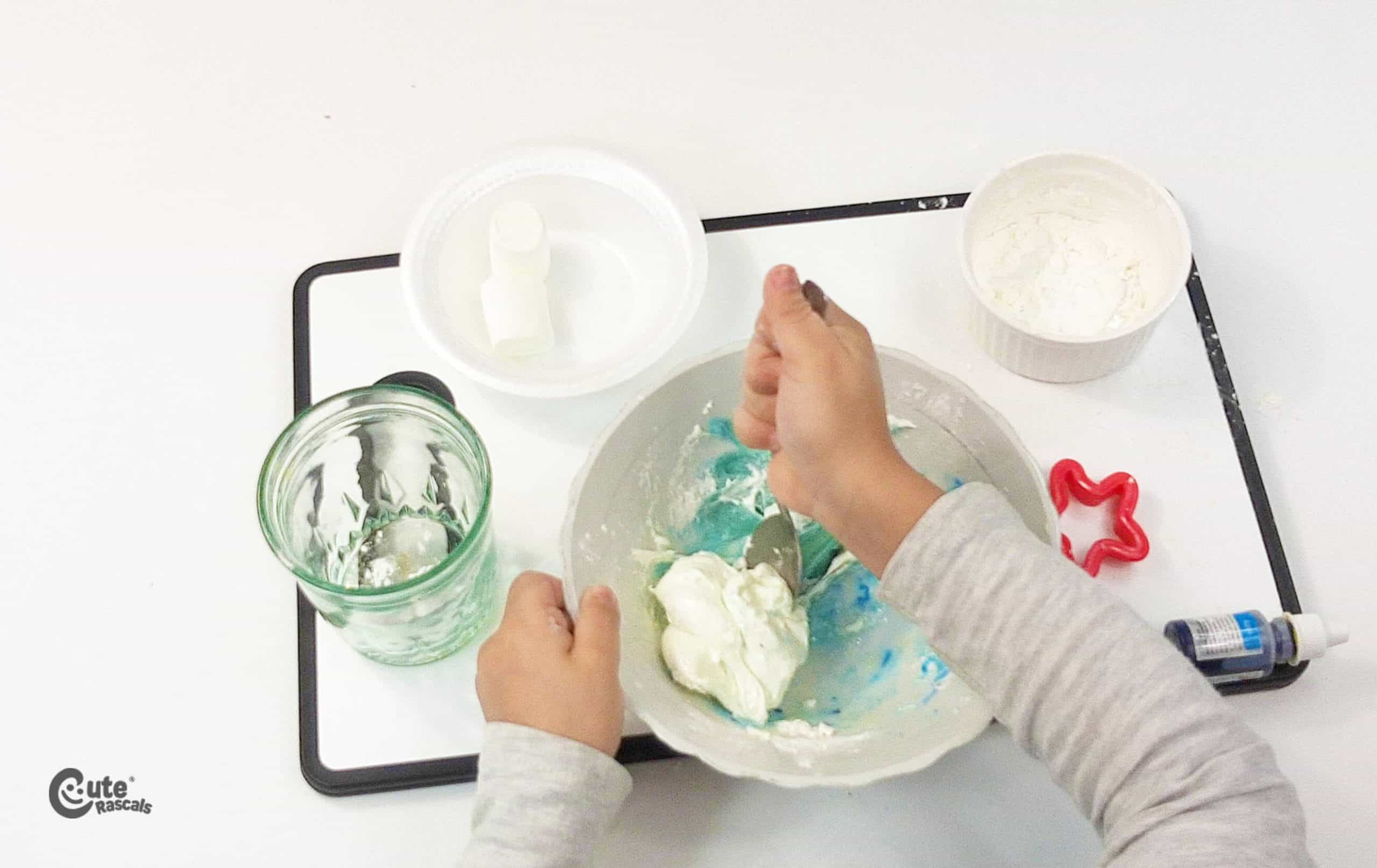 give the mixture to children when it is cold. edible playdough recipe