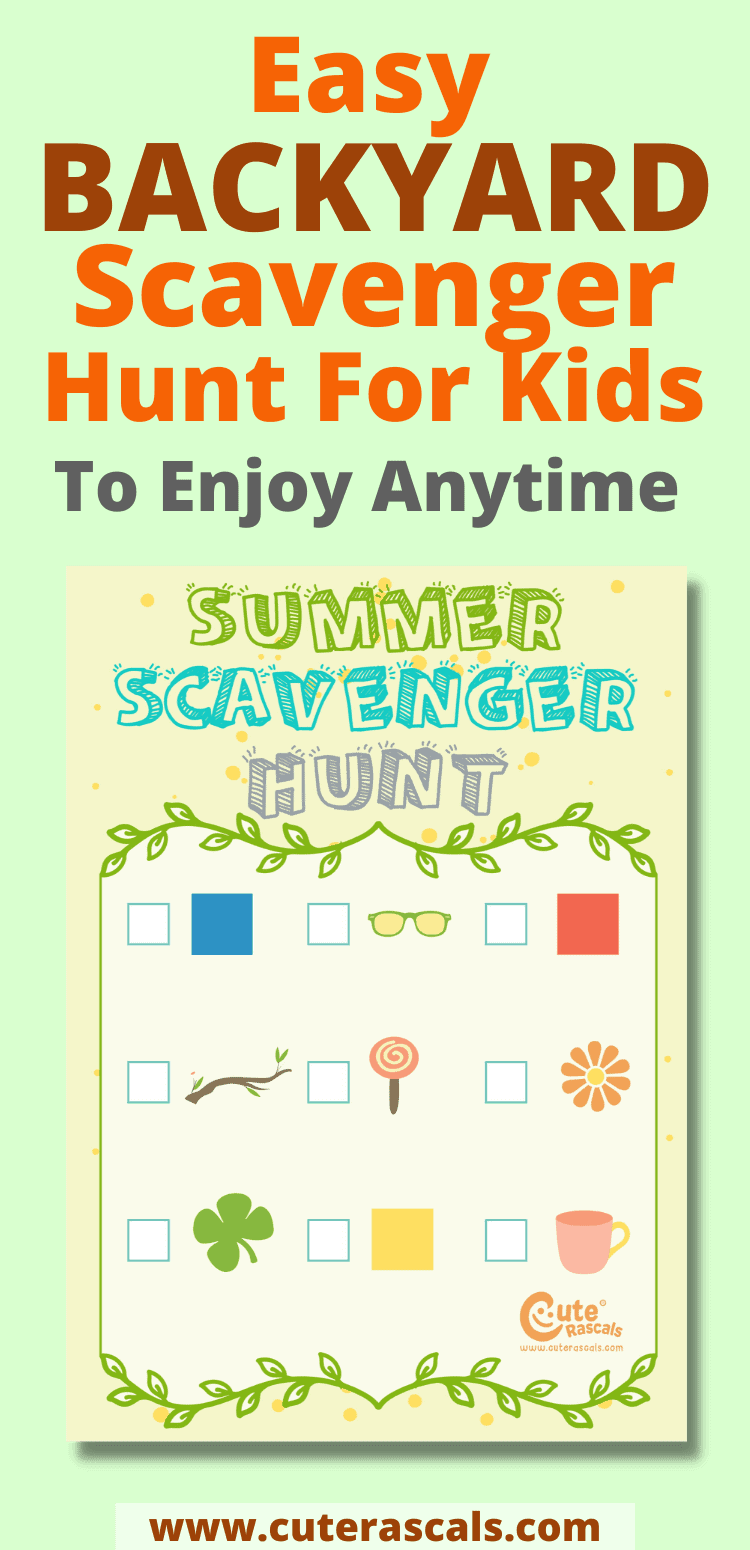 Backyard Outdoor Scavenger Hunt For Kids to Enjoy Anytime Throughout The Day