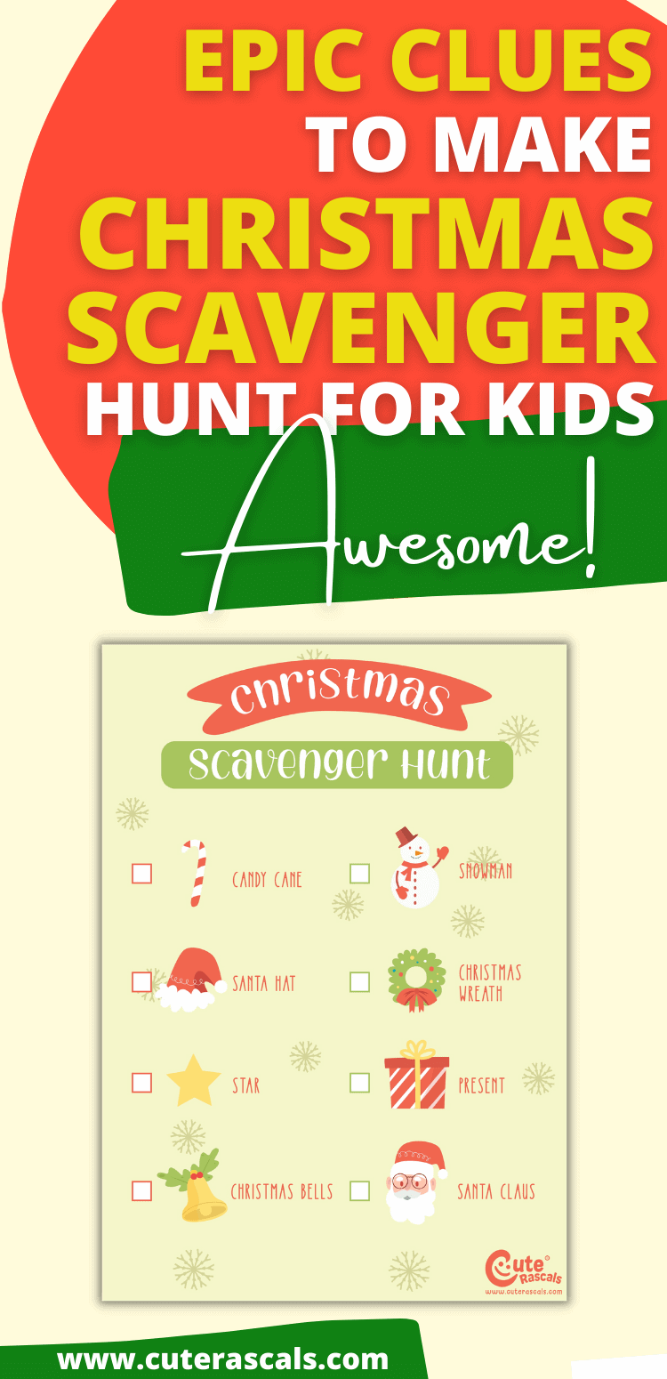 Easy! Christmas outdoor scavenger hunt for kids to enjoy in 8 clues