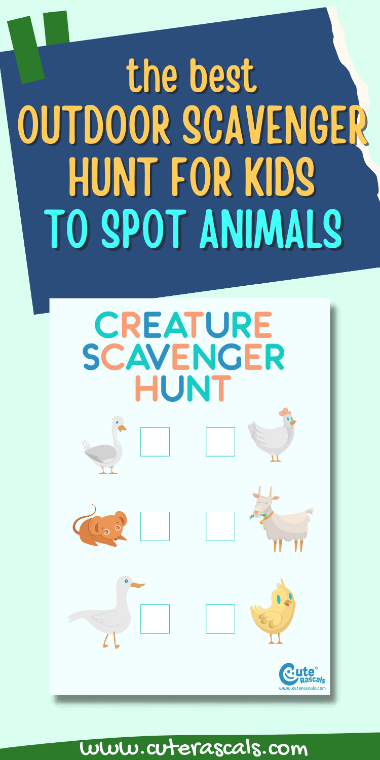 Heartwarming Outdoor Scavenger Hunt For Kids With Cute Animals