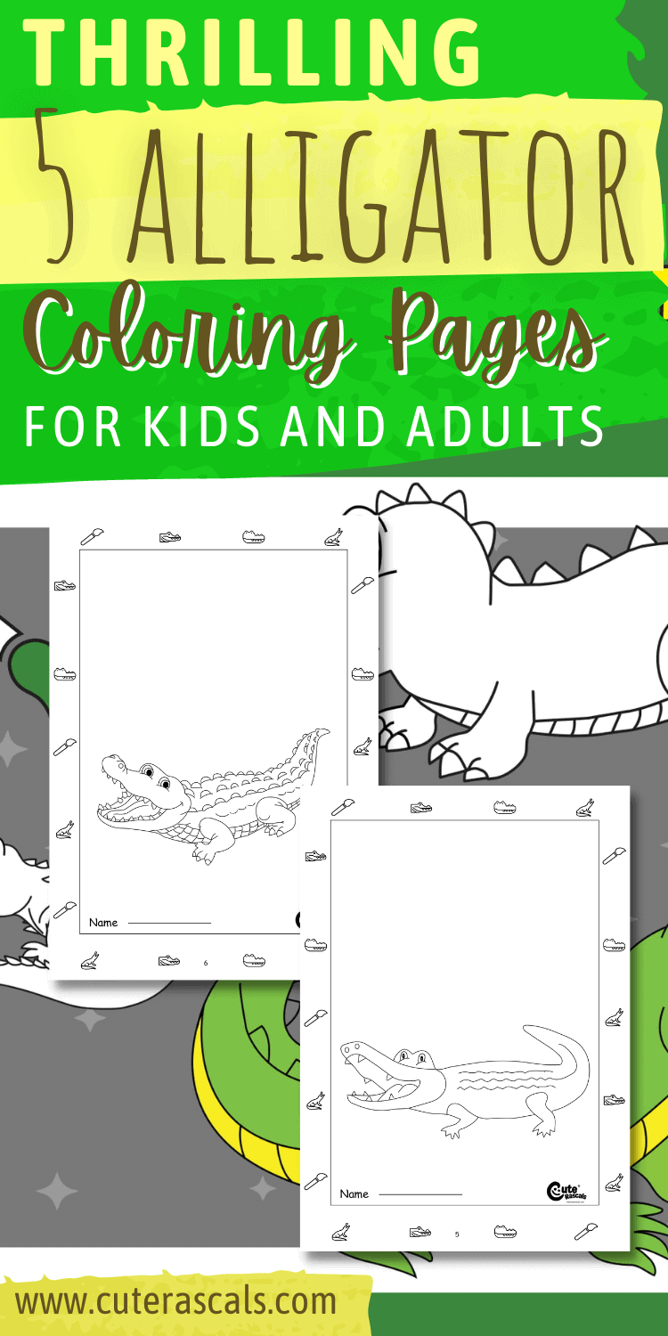 Thrilling 5 Alligator Coloring Pages for Kids and Adults