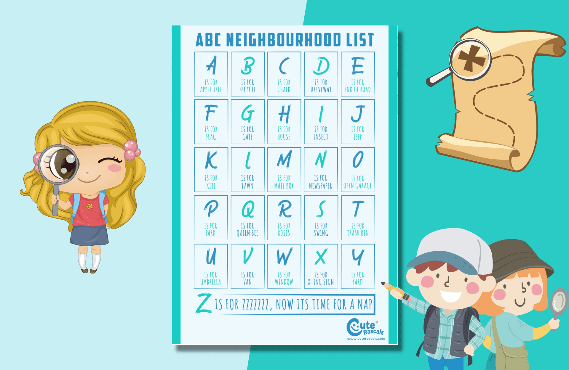Alphabet neighborhood scavenger hunt for kids you can enjoy outdoors