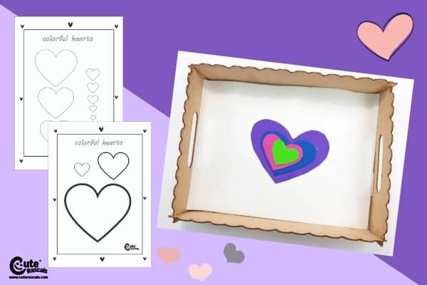 Colorful Hearts Easy Mother's Day Crafts for Preschoolers Fine Motor Skills Montessori Worksheets (4-6 Year Olds)