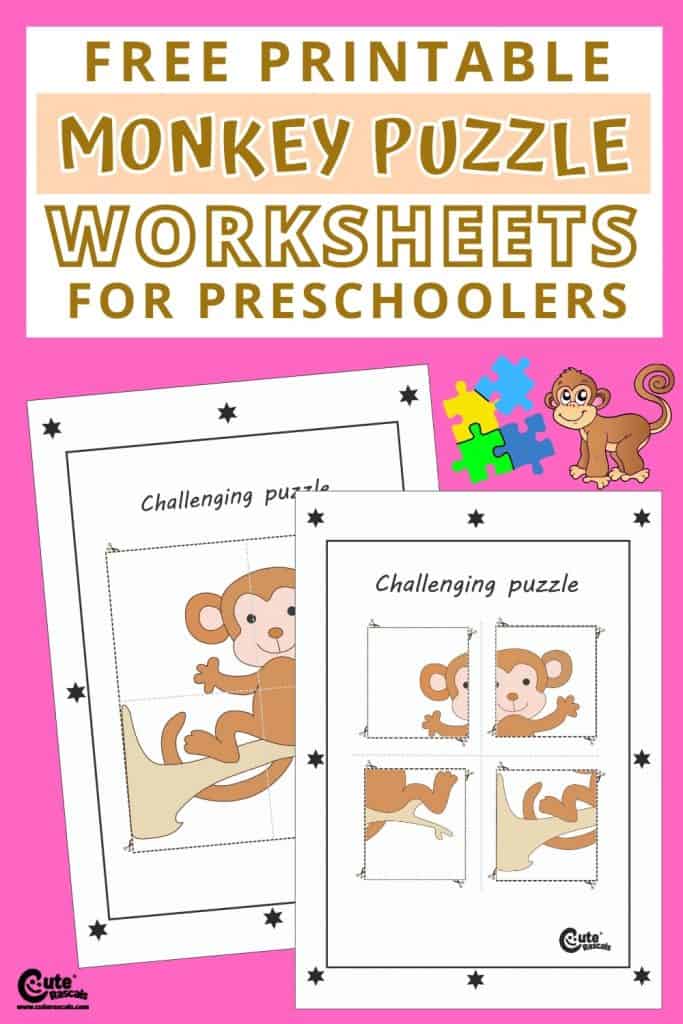 Free printable monkey puzzle for kids