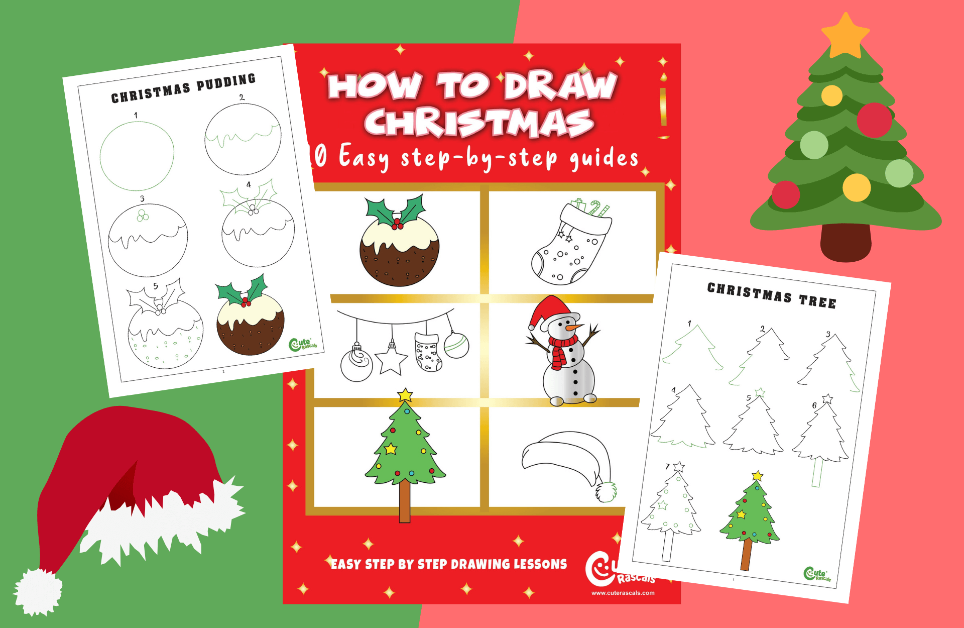 cute christmas drawing for kids