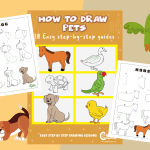 10 How To Draw Guides: Cute Dogs And 9 More Cute Pet Animals Easily