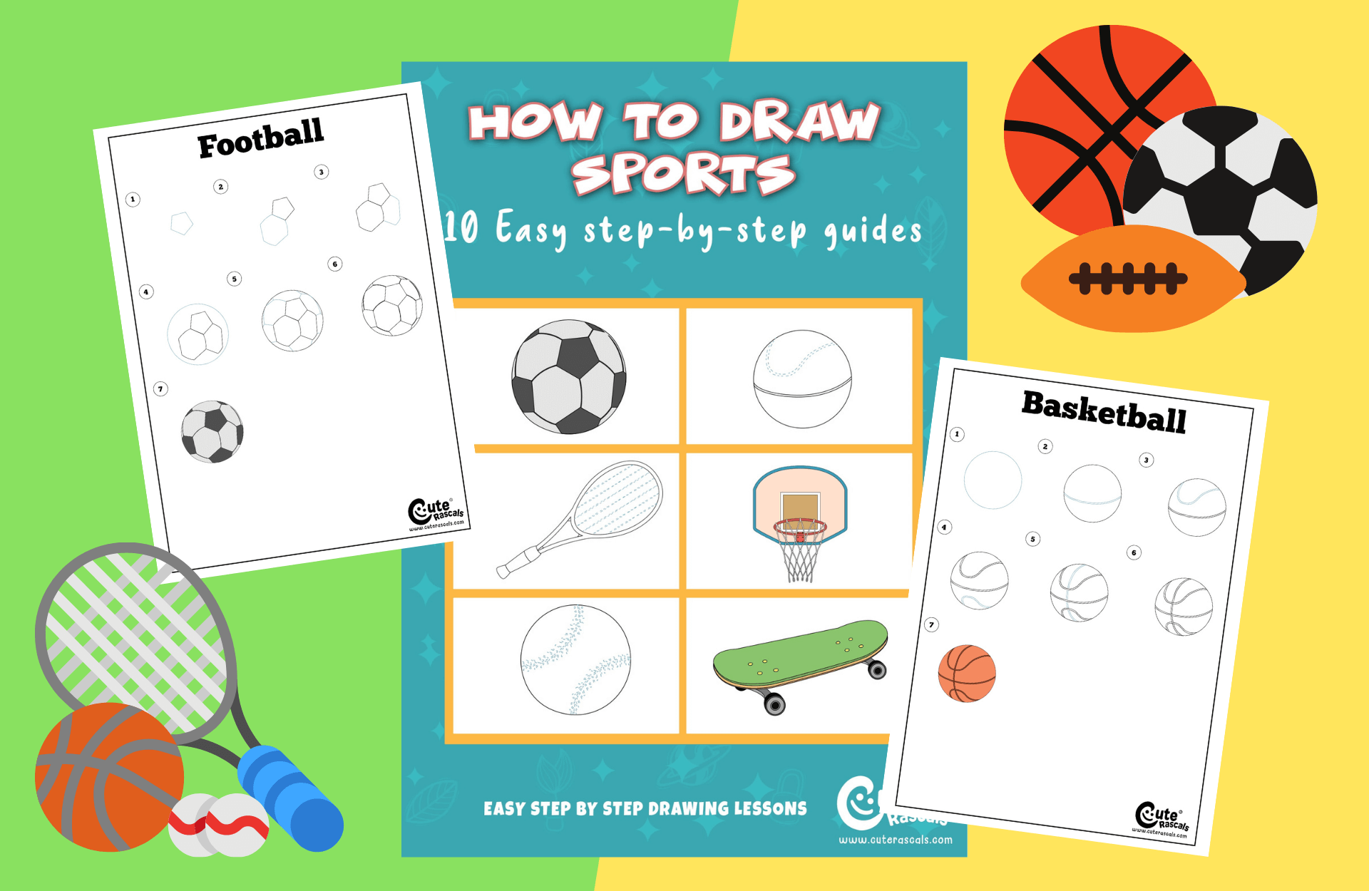 10 Creative Sports Step-By-Step Drawing Guides