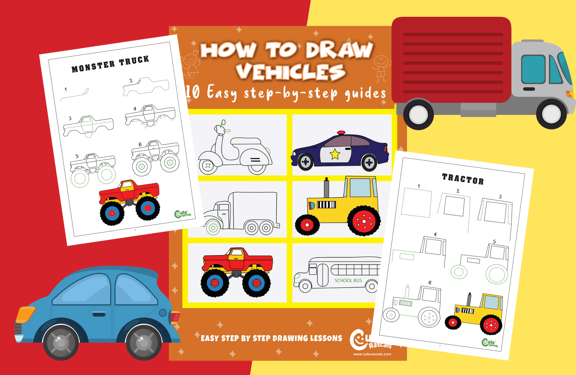 Vehicles Drawing Tutorials - How to draw Vehicles step by step