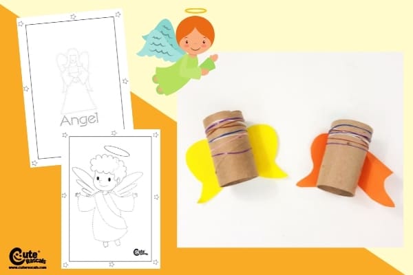 Angels with Rubber Bands Fine Motor Skills Activity for Preschoolers Montessori Worksheets (4-6 Year Olds)