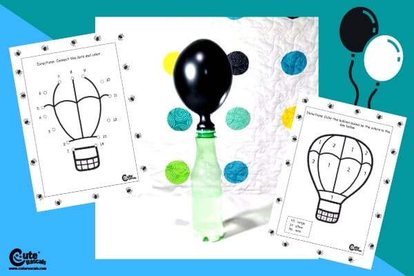 Halloween Blowing Black Balloons Kid Science Experiments Worksheets (4-6 Years Old)