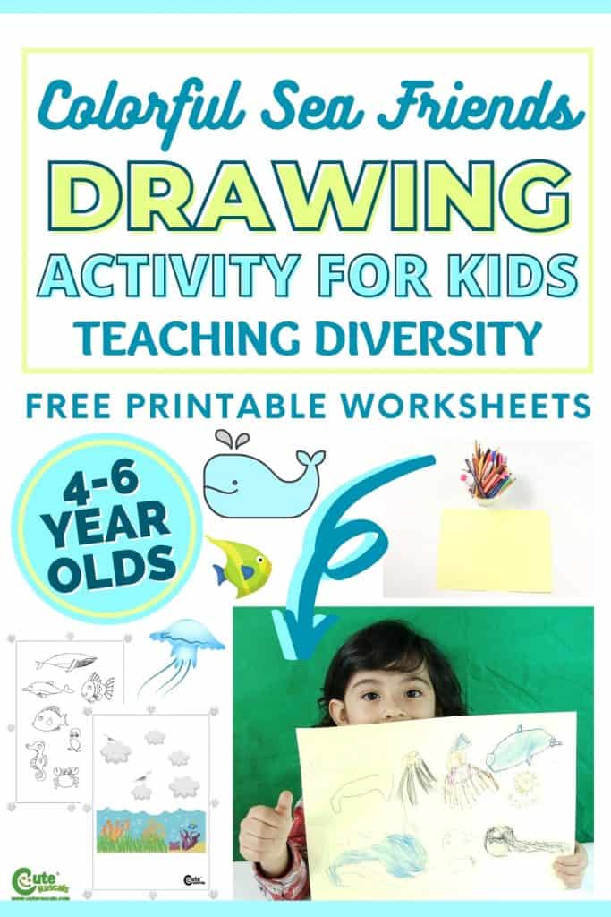 Ocean friends drawing games for kids with free printable worksheets