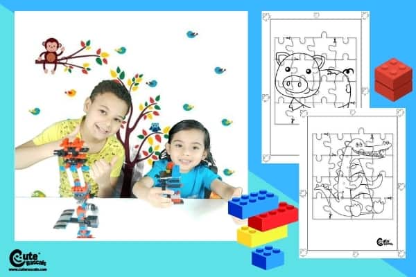 Learn with Lego Preschool Fine Motor Skills Activity Worksheets (4-6 Year Olds)