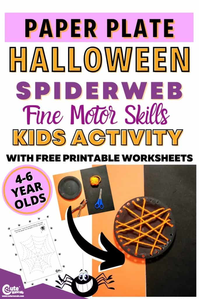 Paper plate spider web craft for kids