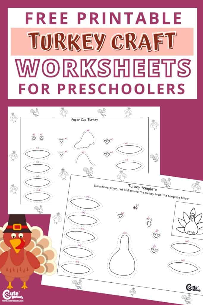 Free printable turkey craft worksheets