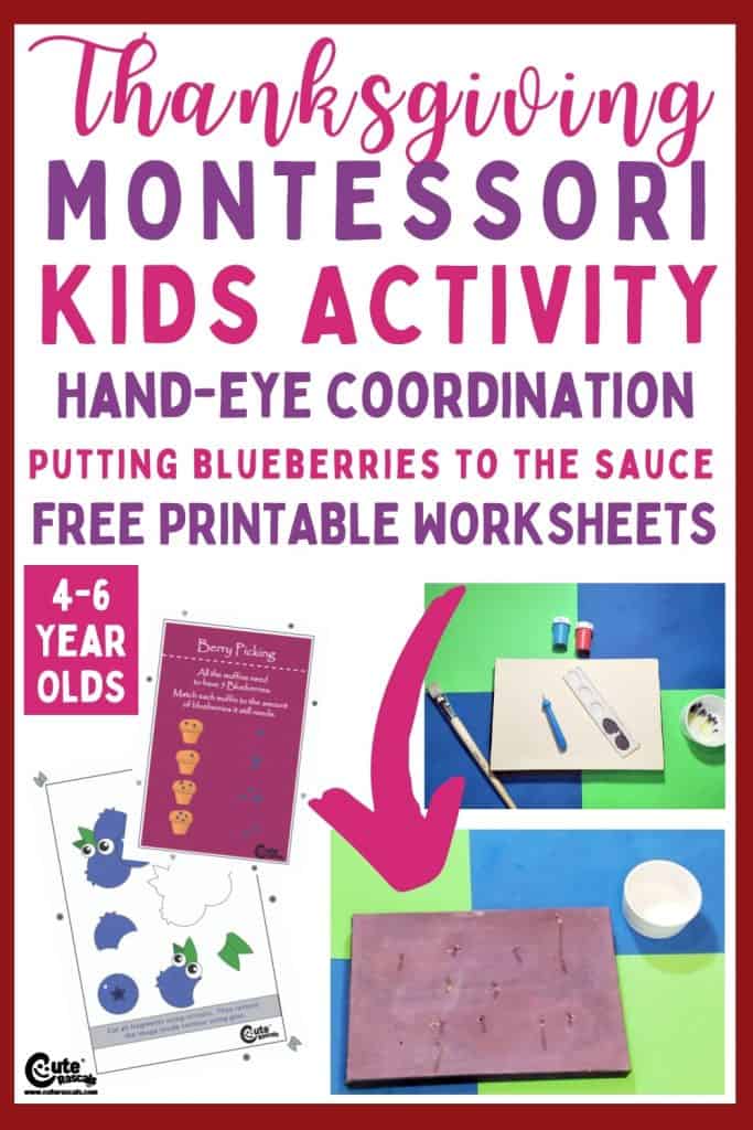 Blueberries to the sauce Montessori hand eye coordination activity