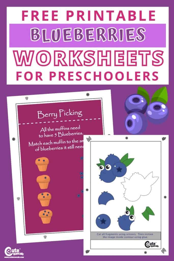 Free printable blueberries worksheets for preschool