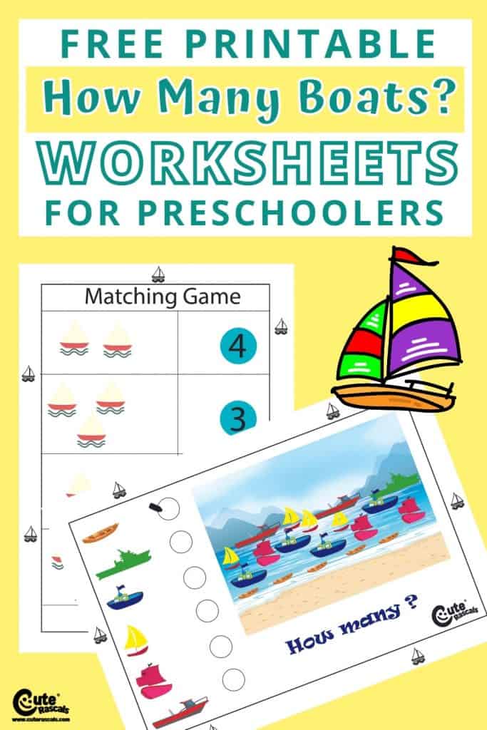 How many boats activity worksheets for preschoolers