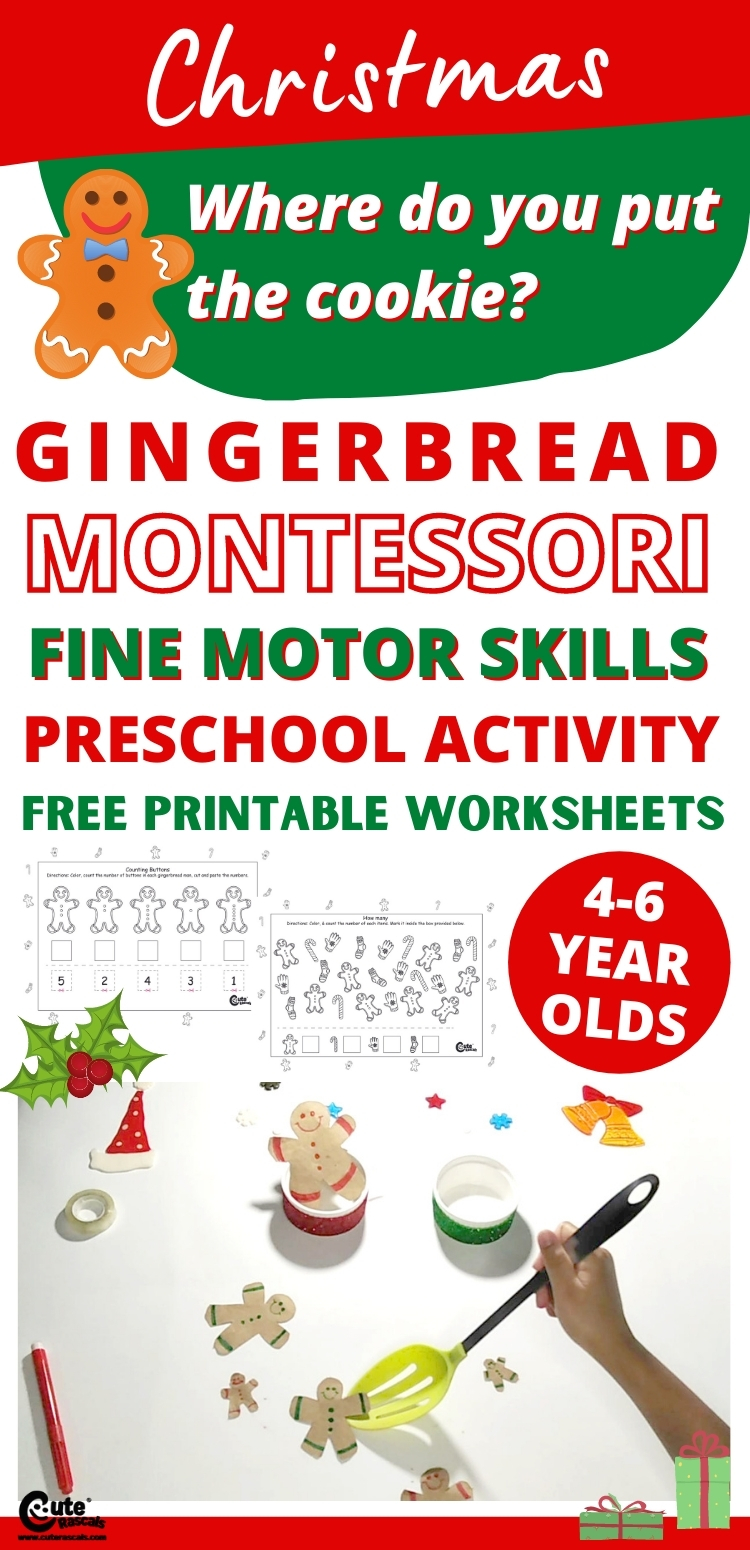 Where do you out the cookie. Montessori Christmas activity for preschoolers