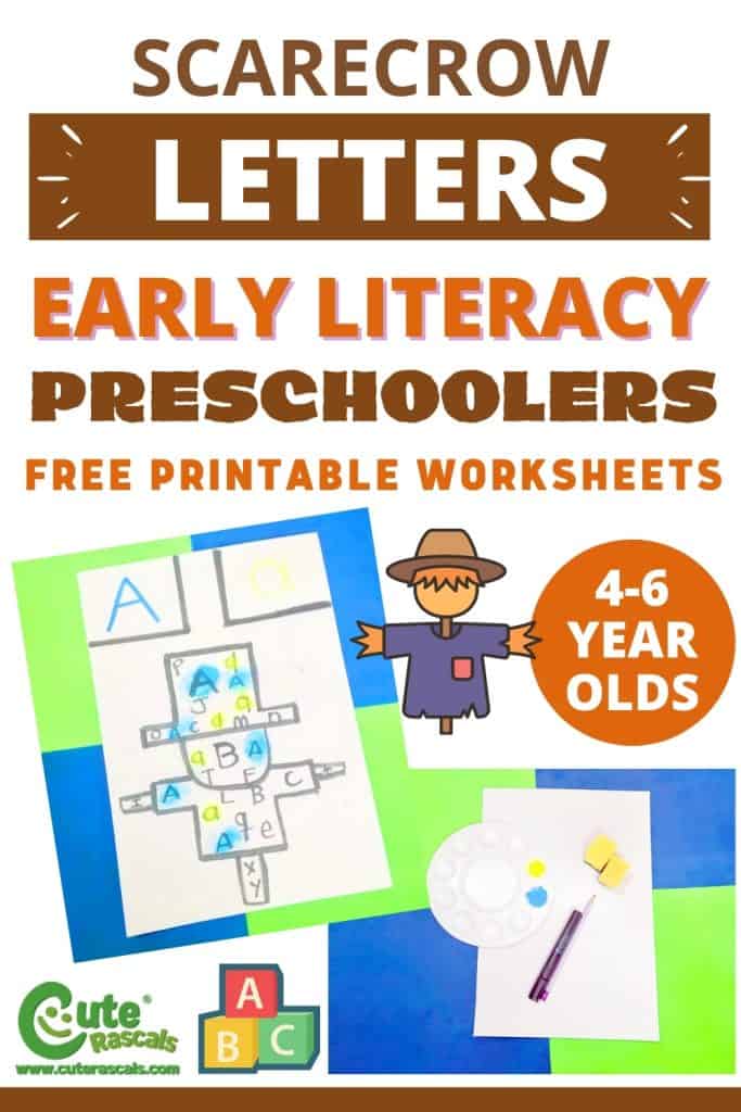 Scarecrow letters activity. Fun lesson of letters for preschoolers.