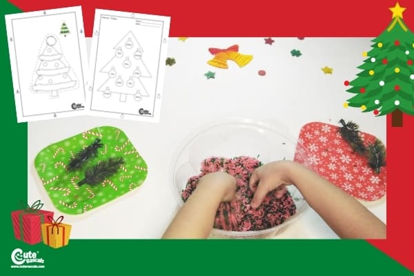 Find the Christmas Trees Fun Christmas Activities for Kids Sensorial Worksheets (2-4 Year Olds)