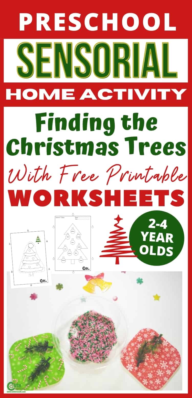 Finding the Christmas trees sensory play for preschoolers.