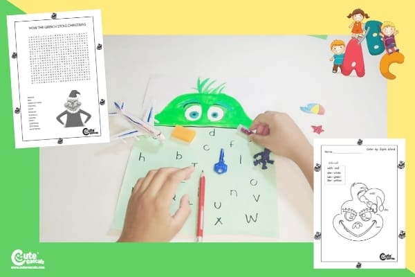 Which Letter? Grinch Montessori Worksheets (4-6 Year Olds)