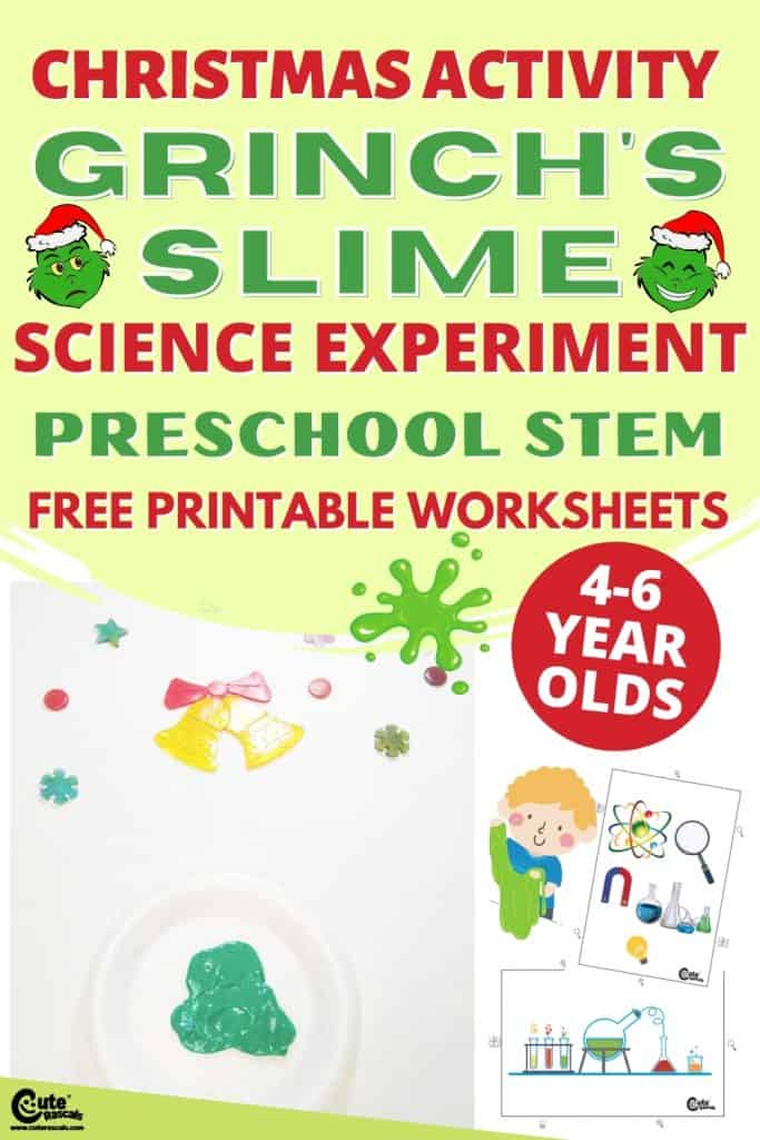 Grinch Slime Christmas science experiments
