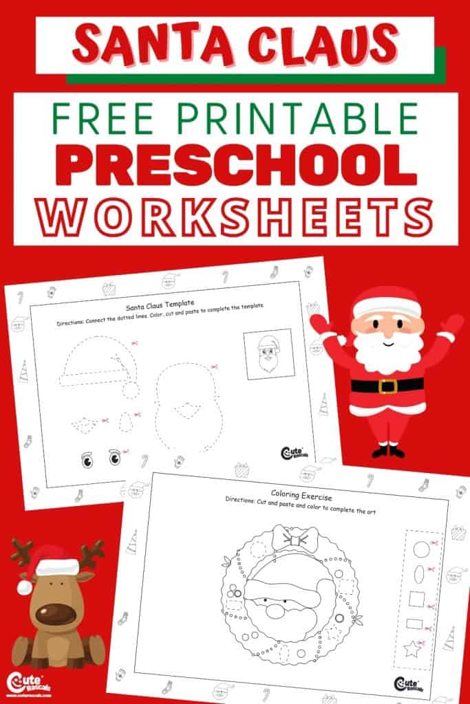 Free printable Santa Claus worksheets