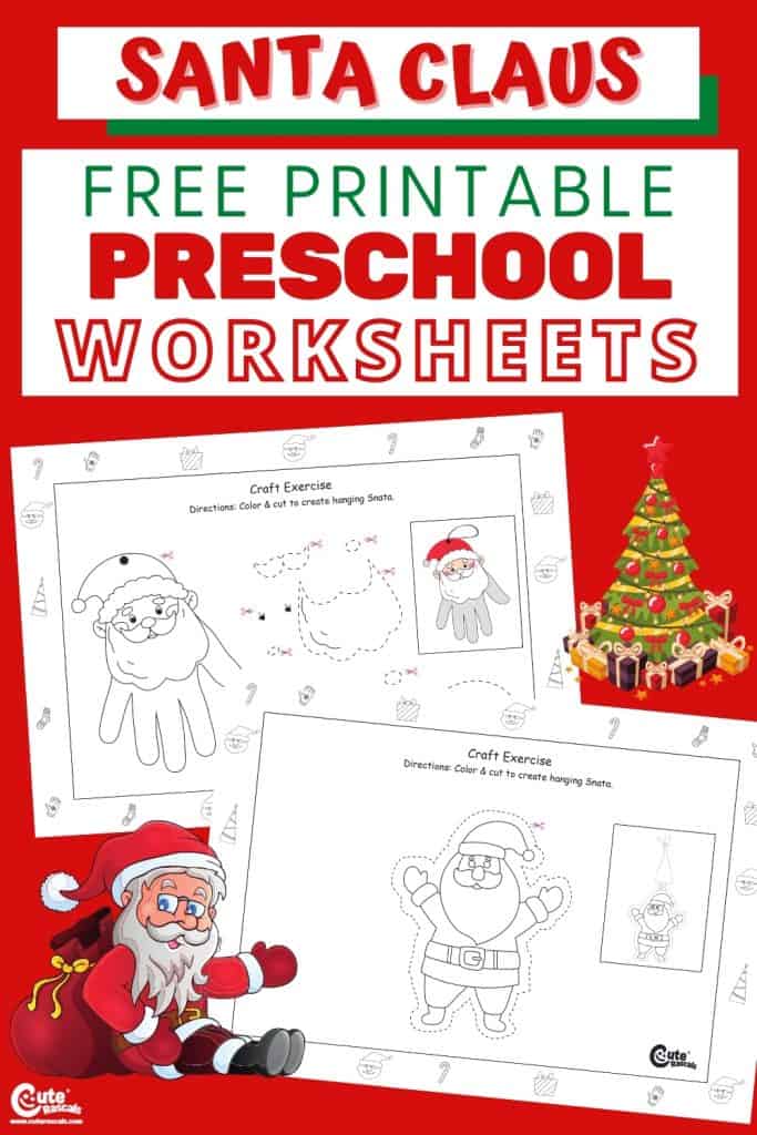 Free printable Santa Claus worksheets for kids