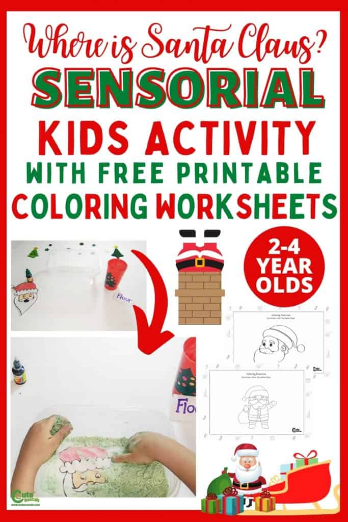 Where is Santa Claus? Sensory Activities for Preschoolers Worksheets (2-4 Year Olds)