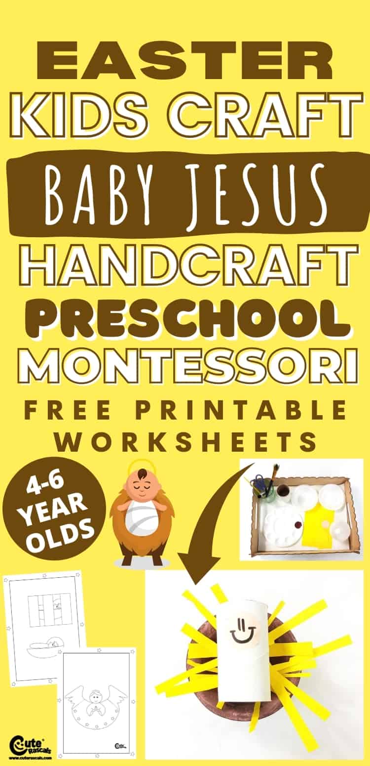 Super easy fun activity for preschoolers. The baby Jesus handcraft for preschoolers is the perfect Easter indoor activity for kids.