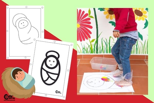Baby Jesus Easter Painting for Kids Sensorial Worksheets (1-2 Year Olds)