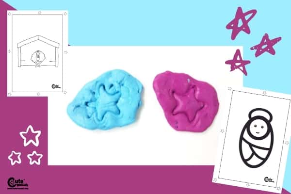 Baby Jesus Stars Edible Playdough Recipe for Kids Sensorial Worksheets (2-4 Year Olds)
