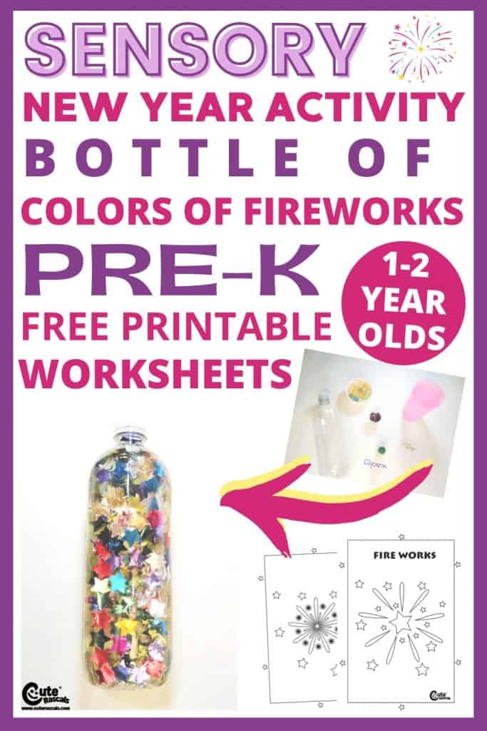 New year colors of fireworks sensory bottle craft