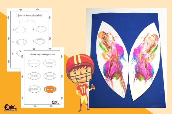 Easy Handcraft Football Arts and Crafts for Kids Montessori Worksheets (4-6 Year Olds)