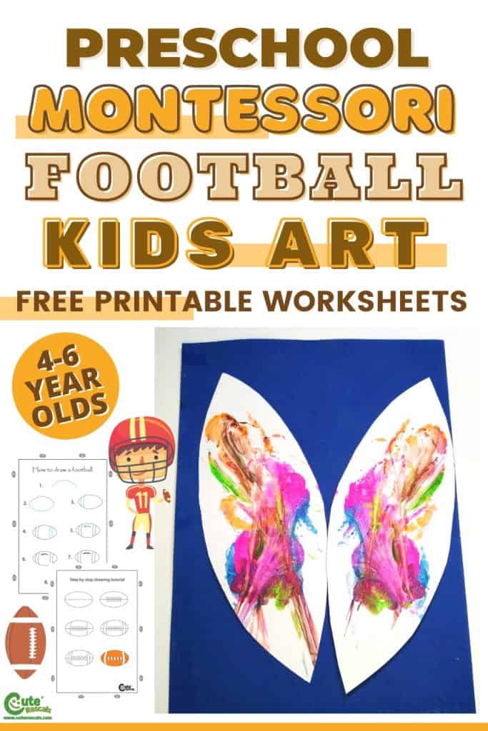 Easy and fun football arts and crafts for kids with free printable worksheets