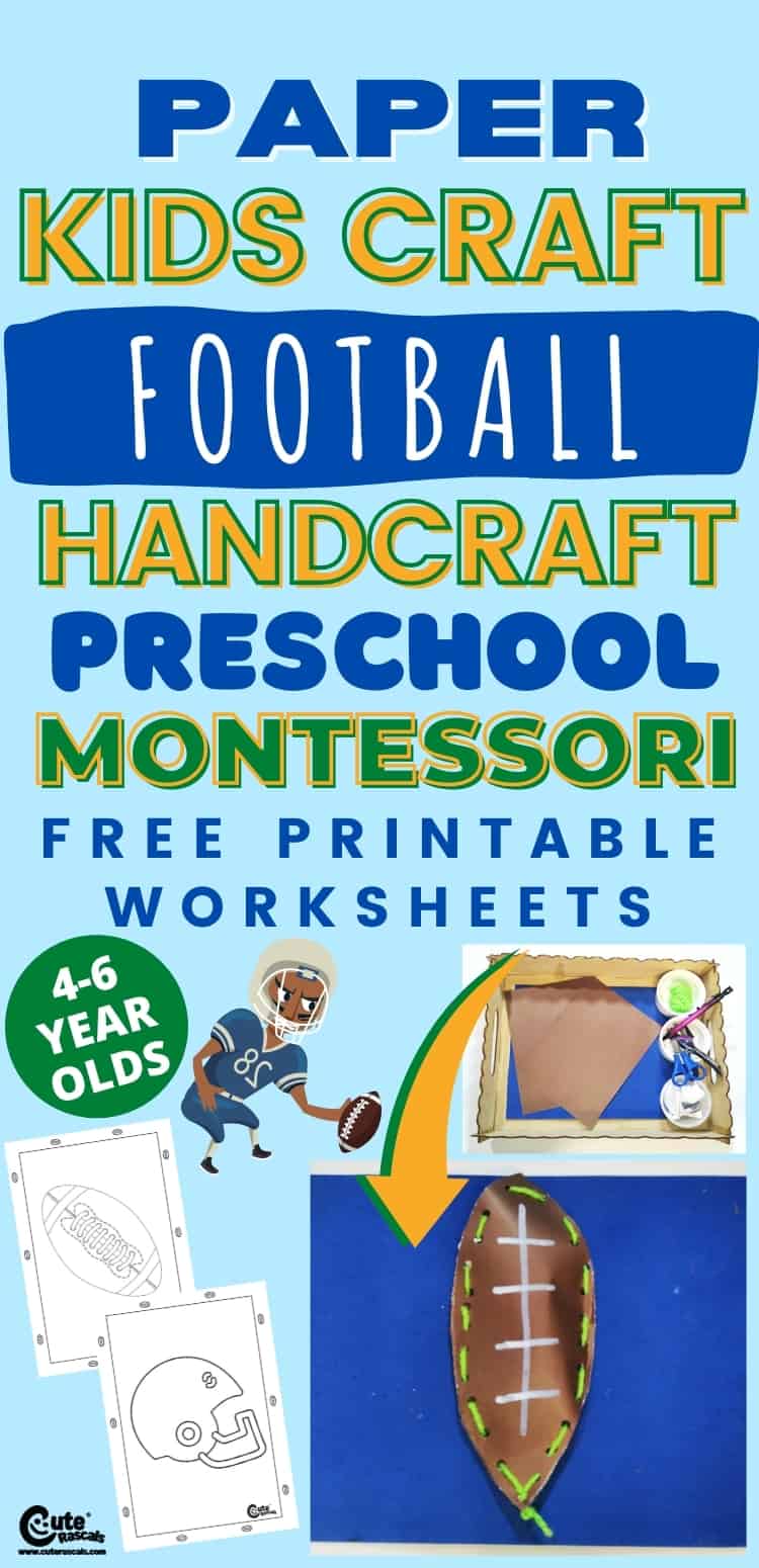 Super easy fun activity for preschoolers. Football ball craft for preschoolers.