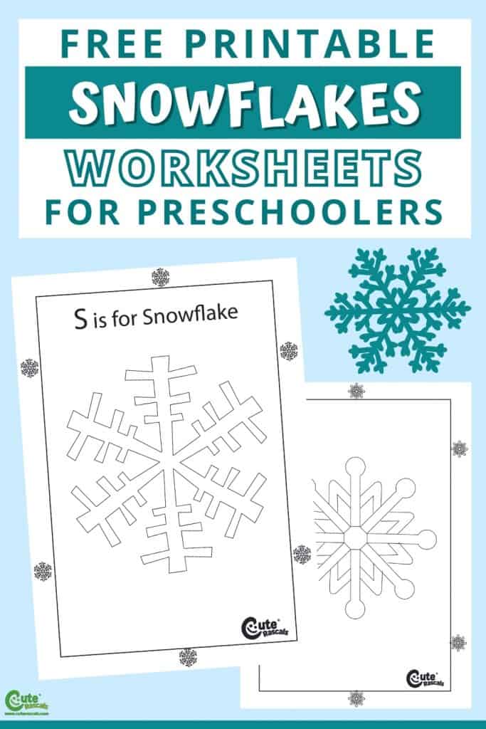 Free printable snowflakes worksheets for preschoolers