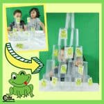 Frog Glass Tower Stacking Fun Games for Kids to Play Worksheets (2-4 Year Olds)