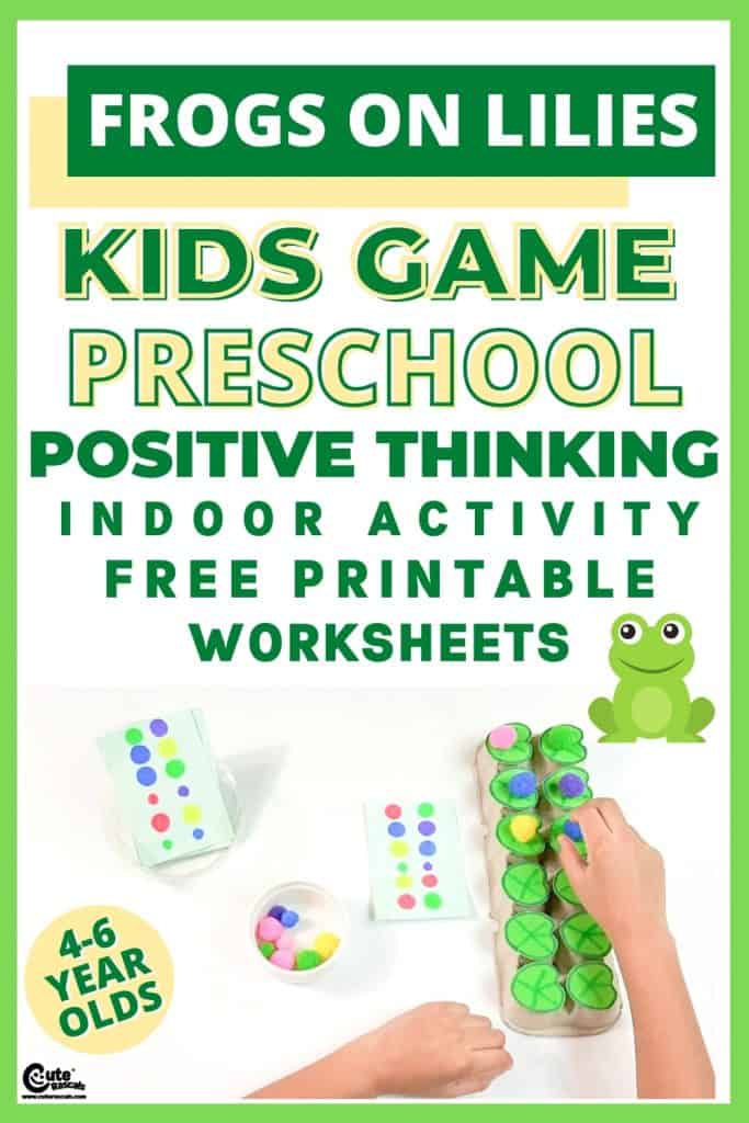 Frogs on lilies positive thinking for kids activity