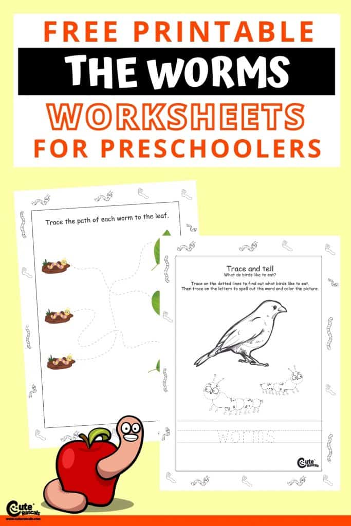 Free printable preschool worm worksheets