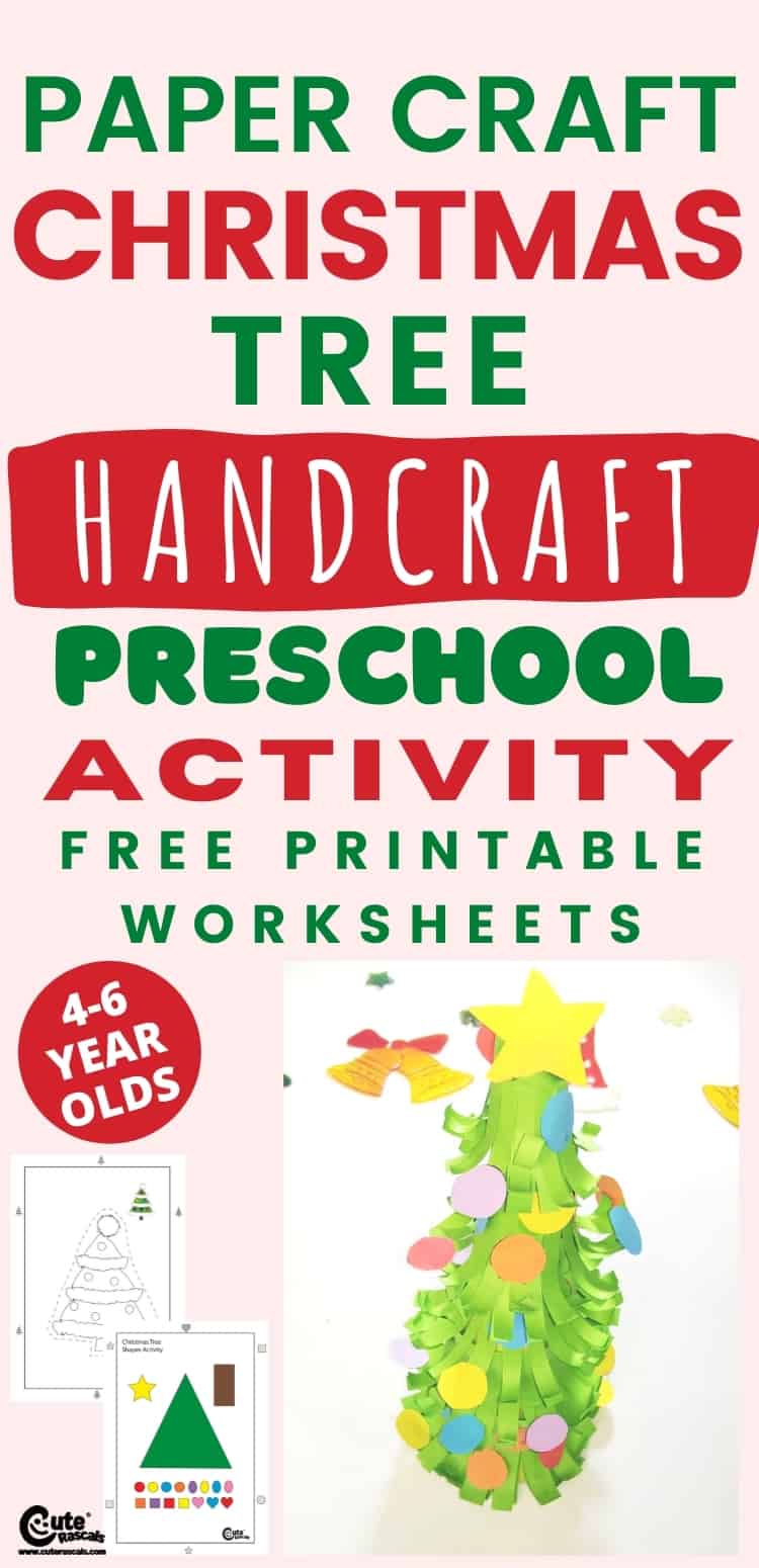 Super easy Christmas crafts for preschoolers. Fun paper Christmas tree craft.