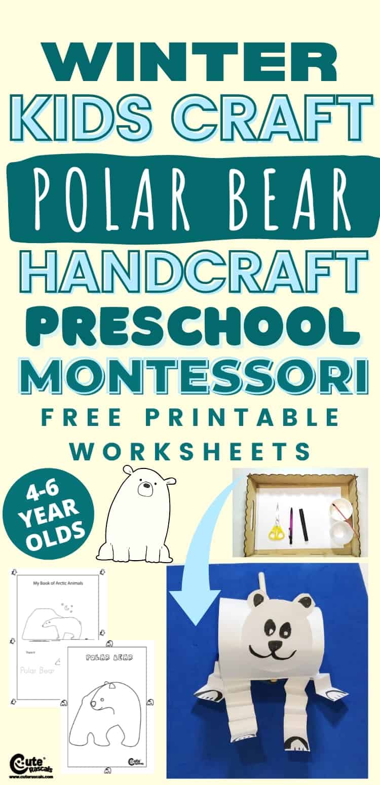 Super easy fun activity for preschoolers. Winter craft polar bear handcraft.