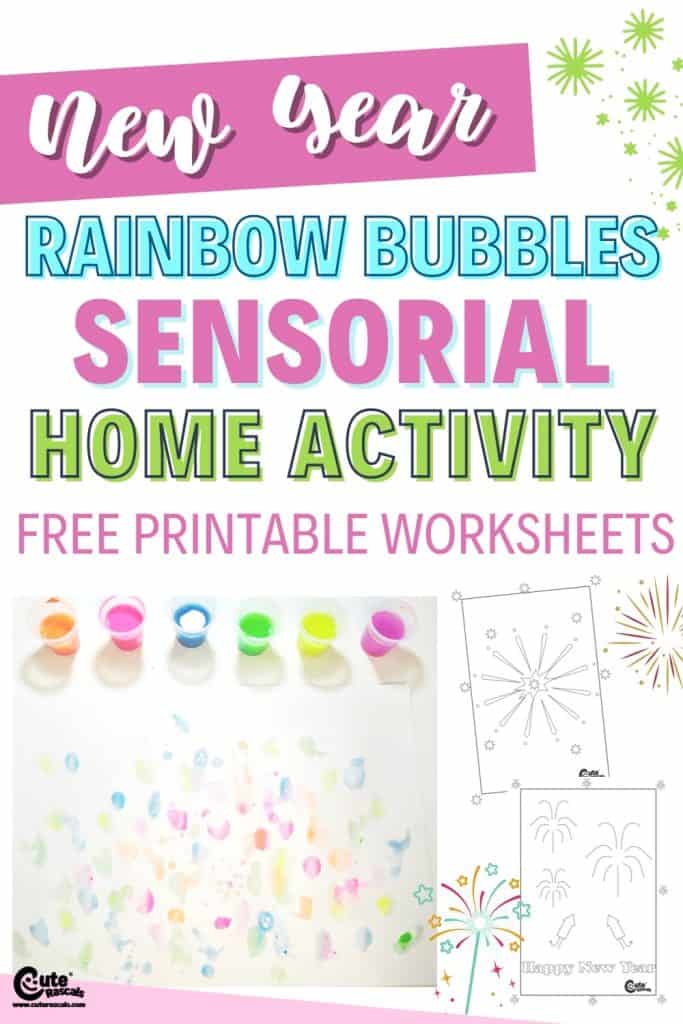 Rainbow bubbles kids sensory activity with free printable worksheets