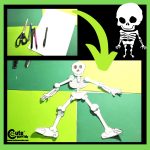 Halloween Skeleton Craft Puzzle Fine Motor Skills Worksheets (4-6 Year Olds)